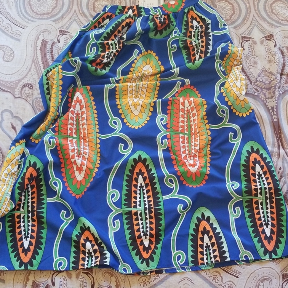 NWT Gorgeous Bold Print Maxi Skirt w Pockets